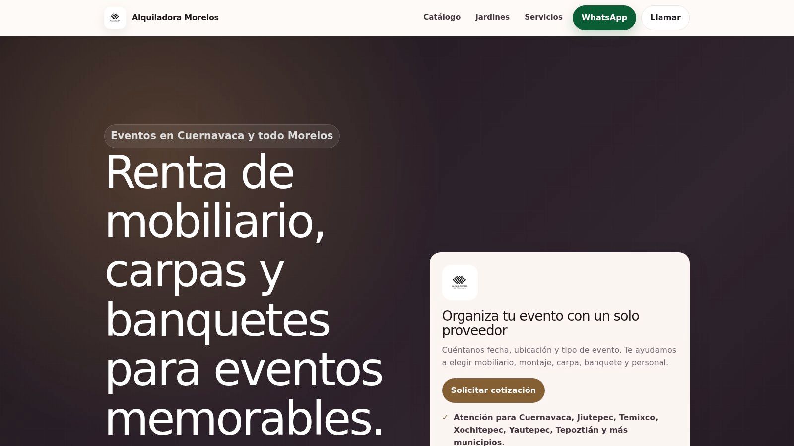 Screenshot from https://alquiladoramorelos.com.mx